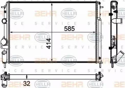 HELLA 8MK 376 772-011 - Радиатор, охлаждение двигателя autosila-amz.com