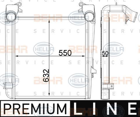 HELLA 8ML 376 911-041 - Интеркулер, теплообменник турбины autosila-amz.com