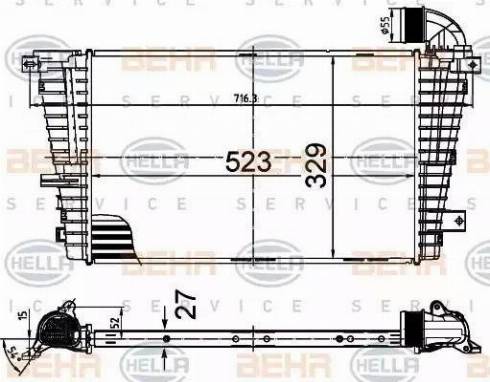 HELLA 8ML 376 988-394 - Интеркулер, теплообменник турбины autosila-amz.com