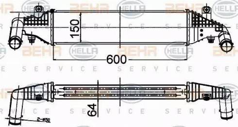 HELLA 8ML 376 988-284 - Интеркулер, теплообменник турбины autosila-amz.com