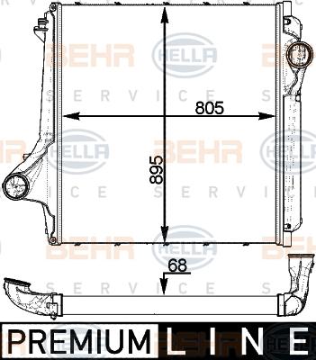 HELLA 8ML 376 779-351 - Интеркулер, теплообменник турбины autosila-amz.com