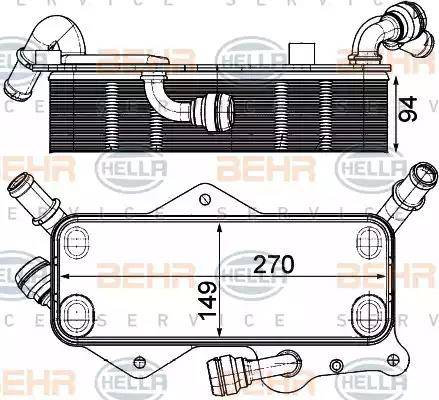 HELLA 8MO 376 908-061 - Масляный радиатор, автоматическая коробка передач autosila-amz.com