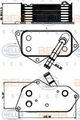 HELLA 8MO 376 714-801 - Масляный радиатор, двигательное масло autosila-amz.com