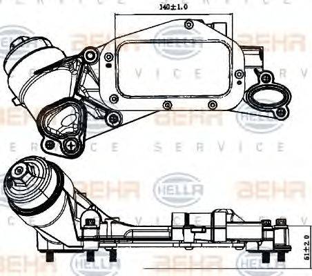 HELLA 8MO 376 729-211 - Масляный радиатор, двигательное масло autosila-amz.com