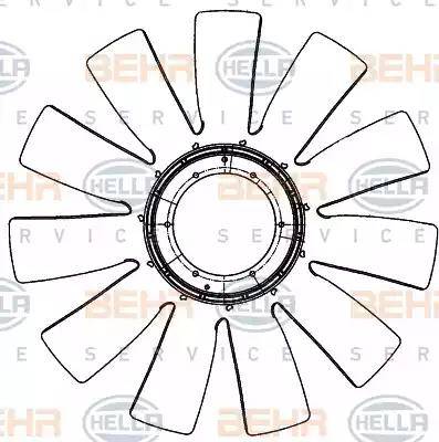 HELLA 8MV 376 906-601 - Крыльчатка вентилятора, охлаждение двигателя autosila-amz.com