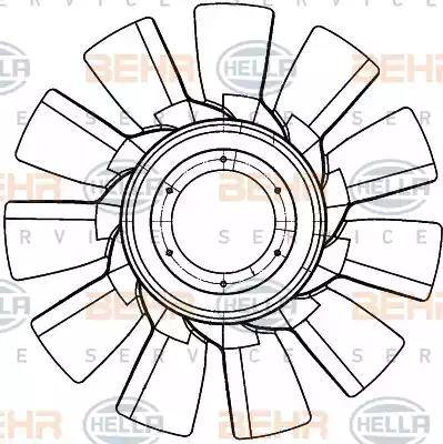 HELLA 8MV 376 907-301 - Крыльчатка вентилятора, охлаждение двигателя autosila-amz.com