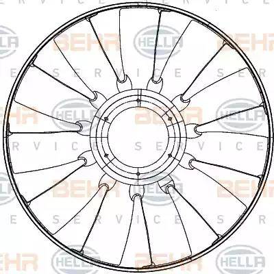 HELLA 8MV 376 907-241 - Крыльчатка вентилятора, охлаждение двигателя autosila-amz.com