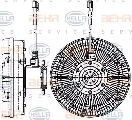 HELLA 8MV 376 907-251 - Сцепление, вентилятор радиатора autosila-amz.com