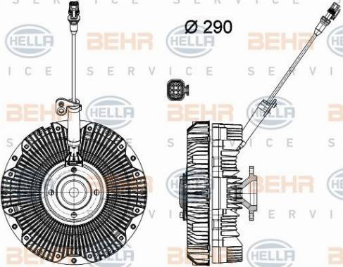 HELLA 8MV 376 791-701 - Сцепление, вентилятор радиатора autosila-amz.com