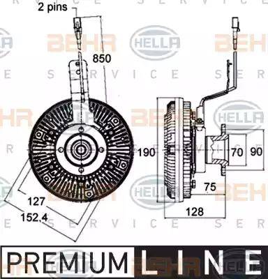 HELLA 8MV 376 758-471 - Сцепление, вентилятор радиатора autosila-amz.com