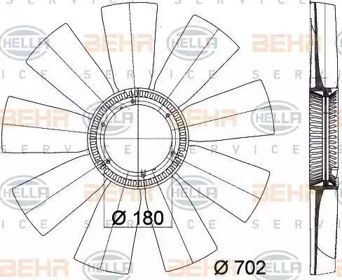 HELLA 8MV 376 757-781 - Крыльчатка вентилятора, охлаждение двигателя autosila-amz.com