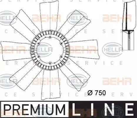 HELLA 8MV 376 733-151 - Крыльчатка вентилятора, охлаждение двигателя autosila-amz.com