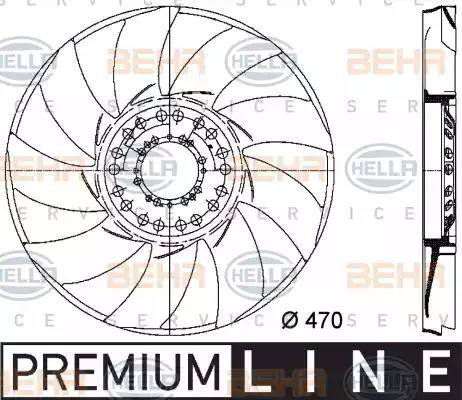 HELLA 8MV 376 733-241 - Крыльчатка вентилятора, охлаждение двигателя autosila-amz.com