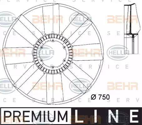 HELLA 8MV 376 733-231 - Крыльчатка вентилятора, охлаждение двигателя autosila-amz.com