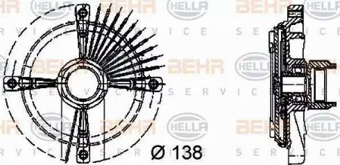 HELLA 8MV 376 732-161 - Сцепление, вентилятор радиатора autosila-amz.com