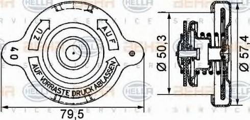 HELLA 8MY 376 742-171 - Крышка горловины радиатора autosila-amz.com