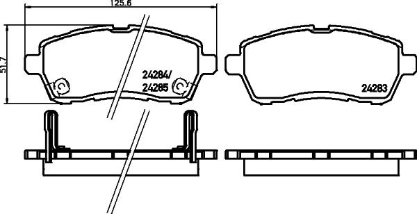 HELLA PAGID 8DB 355 045-451 - Тормозные колодки, дисковые, комплект autosila-amz.com