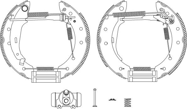 HELLA PAGID 8DB 355 004-431 - Комплект тормозных колодок, барабанные autosila-amz.com