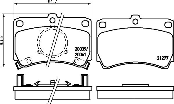 HELLA PAGID 8DB 355 005-631 - Тормозные колодки, дисковые, комплект autosila-amz.com