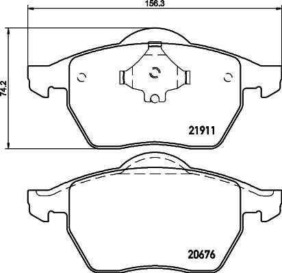 HELLA PAGID 8DB 355 008-021 - Тормозные колодки, дисковые, комплект autosila-amz.com