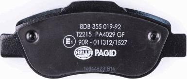 HELLA PAGID 8DB 355 019-921 - Тормозные колодки, дисковые, комплект autosila-amz.com