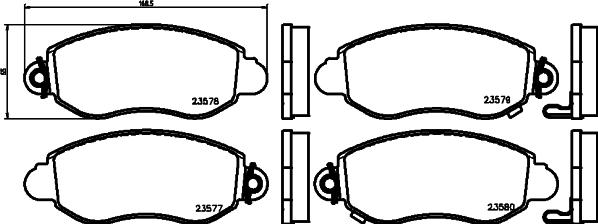 HELLA PAGID 8DB 355 019-361 - Тормозные колодки, дисковые, комплект autosila-amz.com