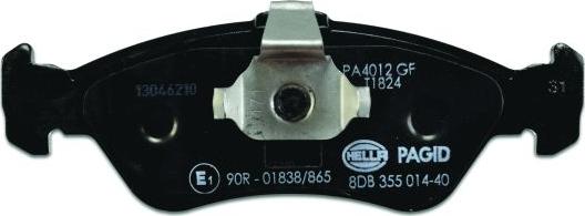 HELLA PAGID 8DB 355 014-401 - Тормозные колодки, дисковые, комплект autosila-amz.com