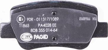 HELLA PAGID 8DB 355 014-641 - Тормозные колодки, дисковые, комплект autosila-amz.com