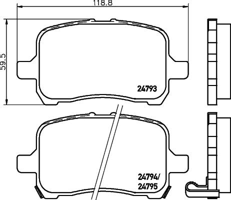 HELLA PAGID 8DB 355 014-661 - Тормозные колодки, дисковые, комплект autosila-amz.com