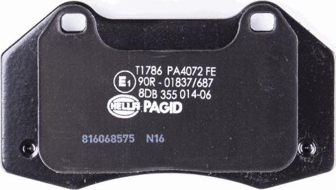 HELLA PAGID 8DB 355 014-061 - Тормозные колодки, дисковые, комплект autosila-amz.com