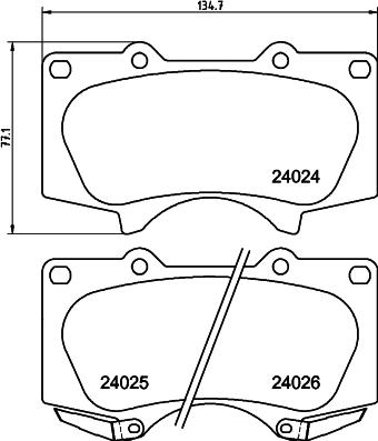 HELLA PAGID 8DB 355 014-121 - Тормозные колодки, дисковые, комплект autosila-amz.com