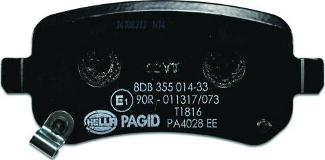 HELLA PAGID 8DB 355 014-331 - Тормозные колодки, дисковые, комплект autosila-amz.com