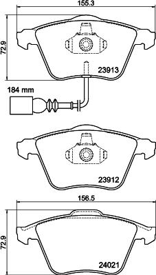 HELLA PAGID 8DB 355 015-971 - Тормозные колодки, дисковые, комплект autosila-amz.com