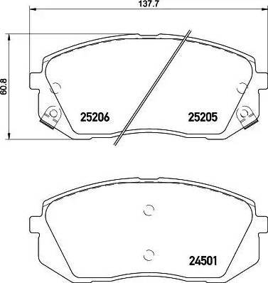 Akebono ACT1295 - Тормозные колодки, дисковые, комплект autosila-amz.com