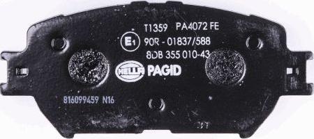 HELLA PAGID 8DB 355 010-431 - Тормозные колодки, дисковые, комплект autosila-amz.com