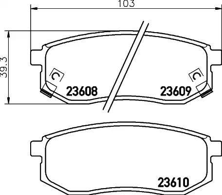 HELLA PAGID 8DB 355 010-011 - Тормозные колодки, дисковые, комплект autosila-amz.com