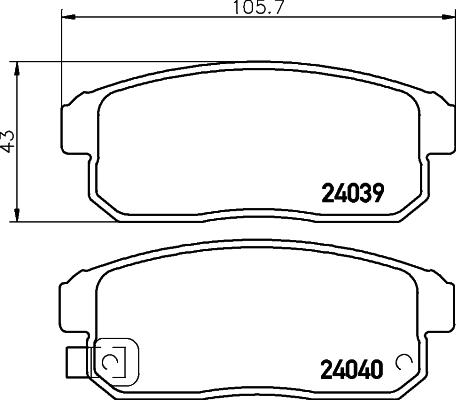 Akebono ACT1008 - Тормозные колодки, дисковые, комплект autosila-amz.com