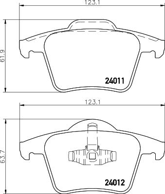 HELLA PAGID 8DB 355 010-801 - Тормозные колодки, дисковые, комплект autosila-amz.com