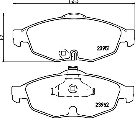 HELLA PAGID 8DB 355 011-991 - Тормозные колодки, дисковые, комплект autosila-amz.com