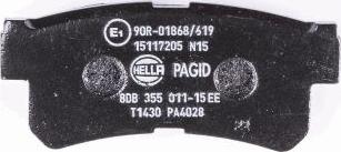 HELLA PAGID 8DB 355 011-151 - Тормозные колодки, дисковые, комплект autosila-amz.com