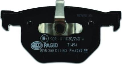 HELLA PAGID 8DB 355 011-801 - Тормозные колодки, дисковые, комплект autosila-amz.com