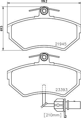 HELLA PAGID 8DB 355 018-451 - Тормозные колодки, дисковые, комплект autosila-amz.com