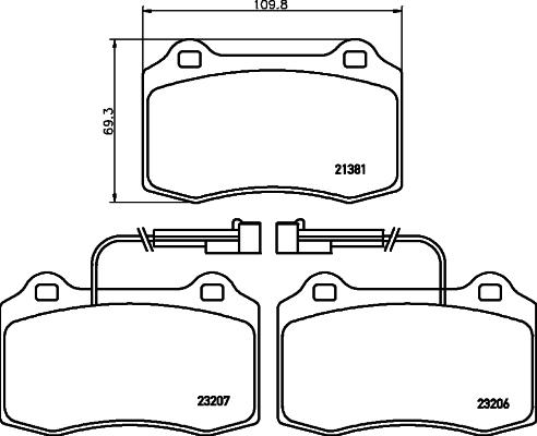 HELLA PAGID 8DB 355 018-421 - Тормозные колодки, дисковые, комплект autosila-amz.com