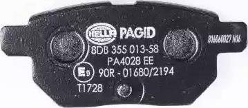 HELLA PAGID 8DB 355 013-581 - Тормозные колодки, дисковые, комплект autosila-amz.com