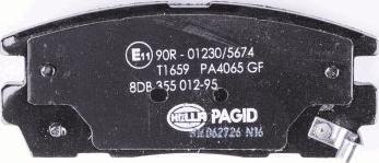 HELLA PAGID 8DB 355 012-951 - Тормозные колодки, дисковые, комплект autosila-amz.com