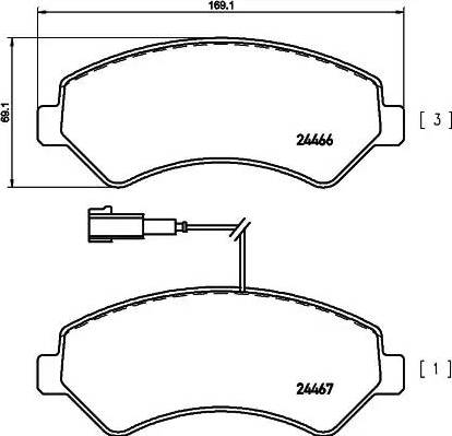 HELLA PAGID 8DB 355 012-921 - Тормозные колодки, дисковые, комплект autosila-amz.com