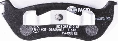 HELLA PAGID 8DB 355 012-481 - Тормозные колодки, дисковые, комплект autosila-amz.com