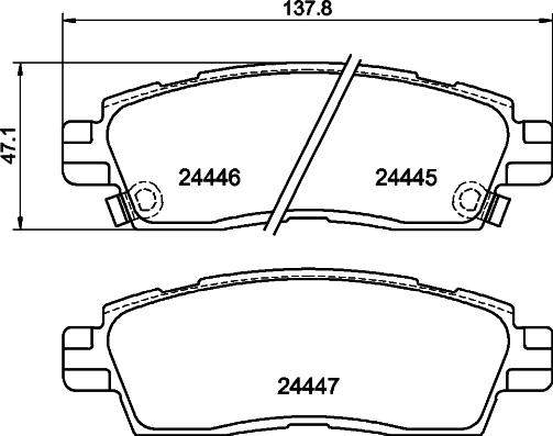 HELLA PAGID 8DB 355 012-821 - Тормозные колодки, дисковые, комплект autosila-amz.com