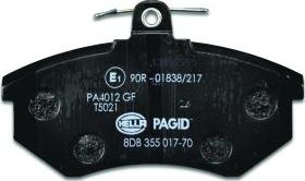 HELLA PAGID 8DB 355 017-701 - Тормозные колодки, дисковые, комплект autosila-amz.com