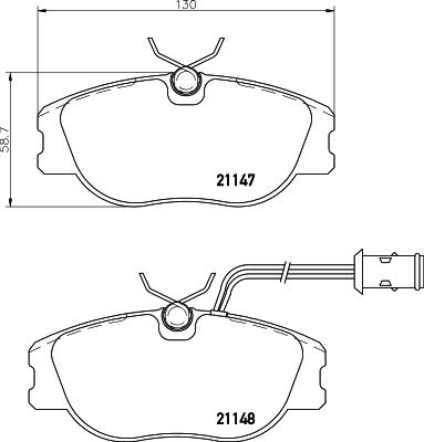 HELLA PAGID 8DB 355 017-781 - Тормозные колодки, дисковые, комплект autosila-amz.com